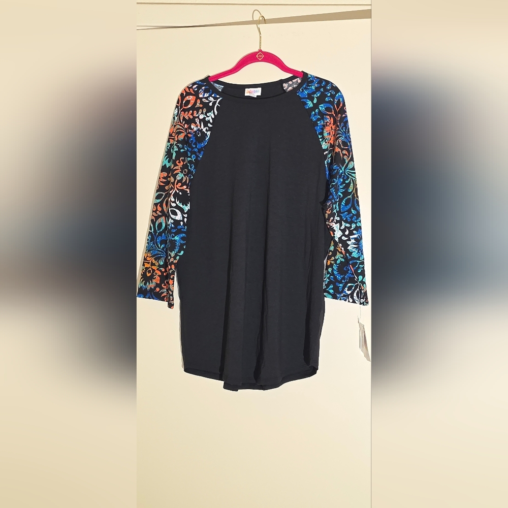 LuLaRoe Black And Blue Shirt